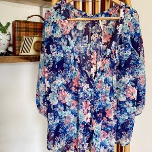 LC Lauren Conrad Floral Blouse